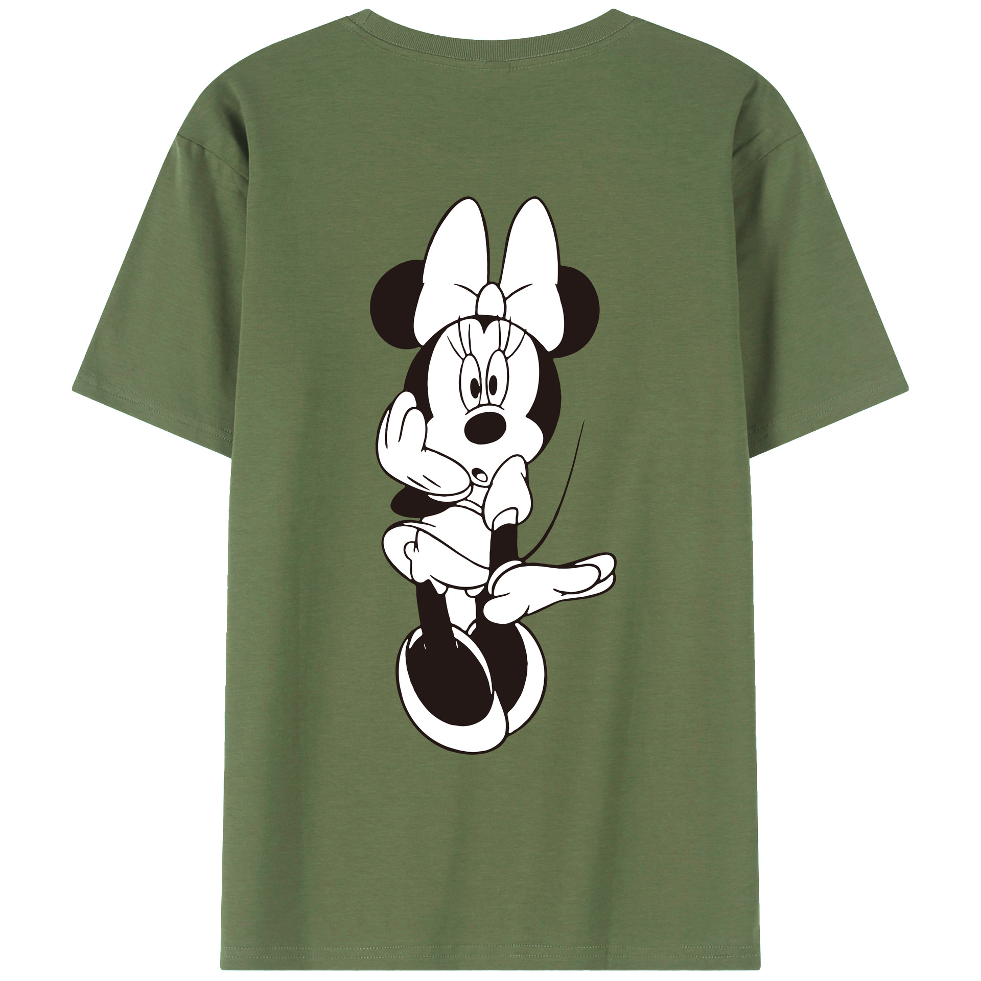 ミッキーマウス Mickey Mouse 綿100％ メンズ半袖Tシャツ（バックプリント） 通気性